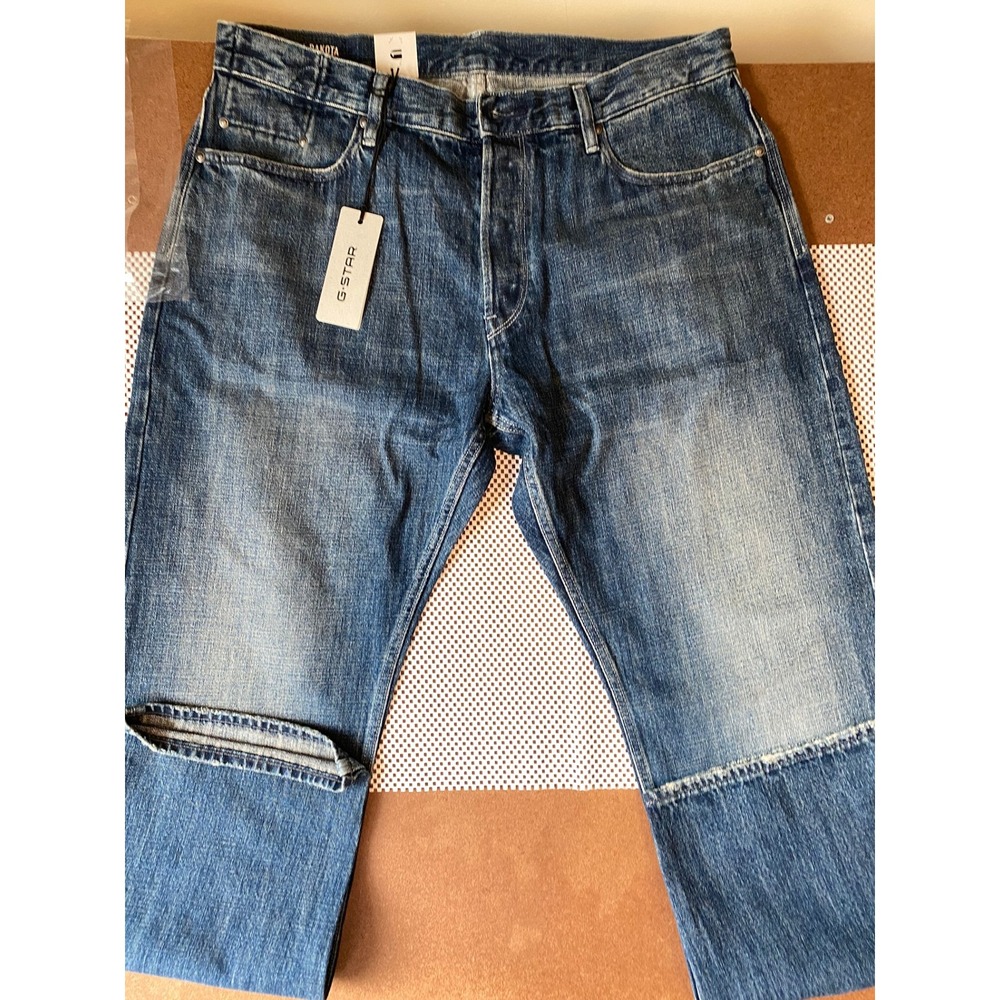 G-Star Raw Jeans Mens 38x34 Dakota Regular Straight Blue Denim D23691-D776-H782